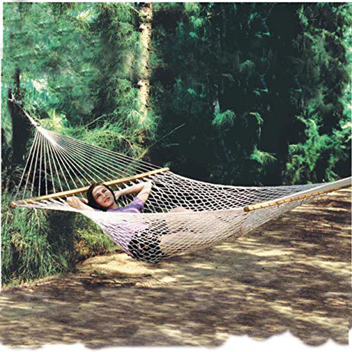 Picture of Hammock Cotton Rope Hanging Chair Swing Seat Outdoor Indoor Camping Garden Multicolor 