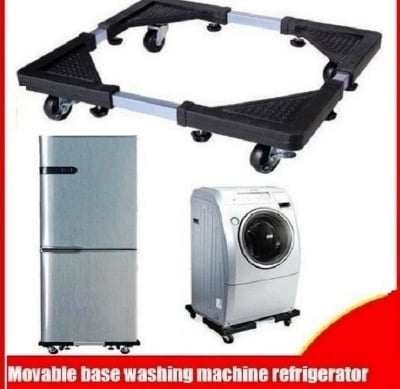 Picture of Roller Washing Machine Refrigerator Base Reinforced Retractable Movable Rack with Wheels Kitchen Fridge Base Bracket Multicolor 