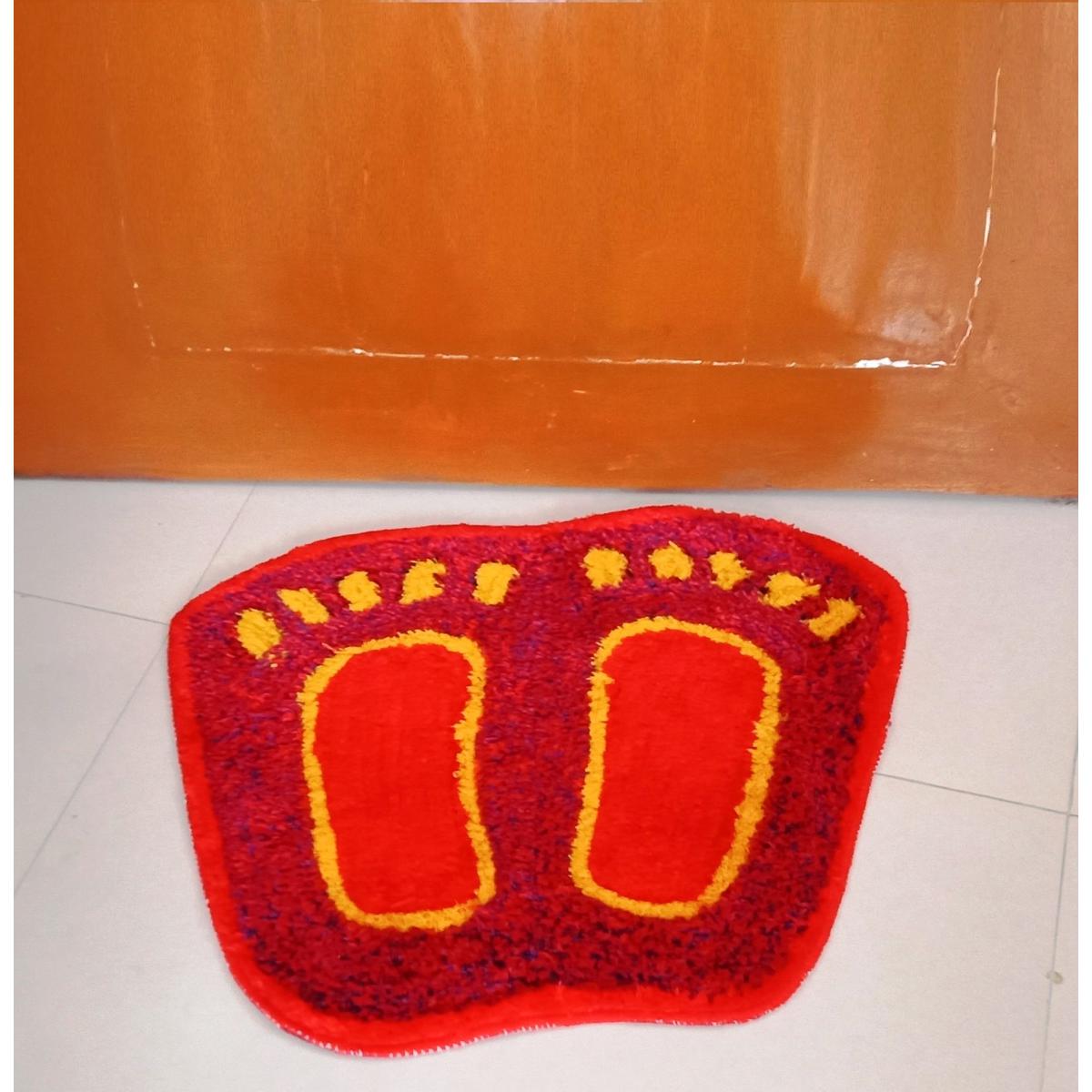 Picture of Feet Shape Indoor Door Mat Foot Pad Bathroom Anti Slip Rugs Kitchen Hallway Toilet Non-slip Carpets Papus Carpet Non-slip Bath Mats Foot Door mat Home Decor Multicolor 