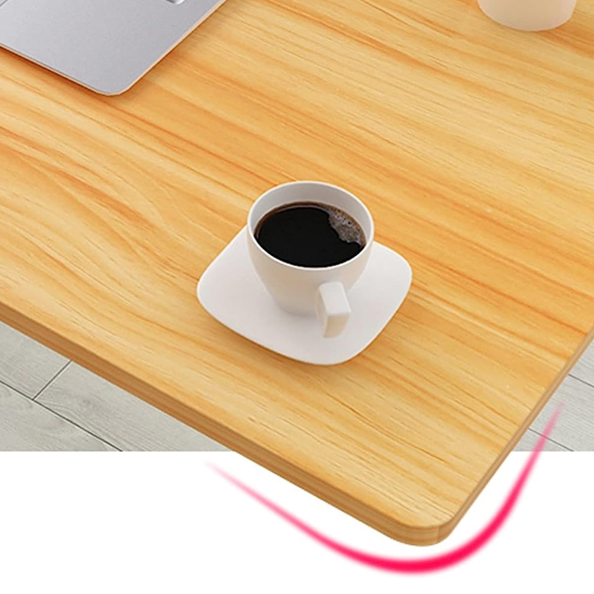 Picture of Portable Studying Desk Height Adjustable Bedside Laptop Table Brown 