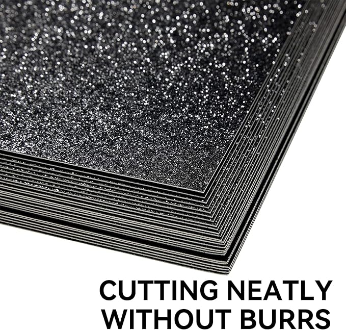 Picture of 2 Pcs Black DIY Craft Foam Sheets self adhesive Ultra Fine Glitter Foam Sheets Craft Foam SELF ADHESIVE Glitter A4 Black 
