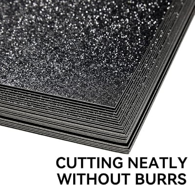 Picture of 2 Pcs Black DIY Craft Foam Sheets self adhesive Ultra Fine Glitter Foam Sheets Craft Foam SELF ADHESIVE Glitter A4 Black 