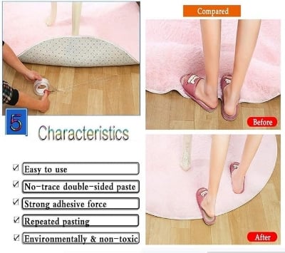 Picture of 3 Miter Reusable Double Sided Acrylic Adhesive Transparent Tape  