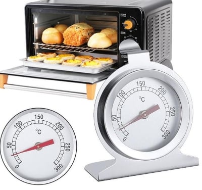Picture of Stainless Steel Oven Thermometer Grill Temperature Gauge for Home Kitchen Food BBQ Silver 