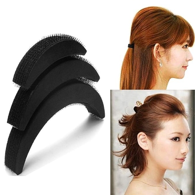 Picture of Puff hairstyle bumpits quick easy puff hairstyle Hair Puff high volumizer Set of 3pcs Black One size fits all