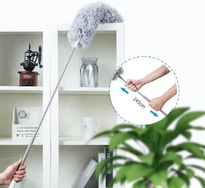 Picture of Extendable Flexible Duster for Cleaning Complicated Areas and ceiling fan, Microfiber Duster , Super Long Extendable Dusters Grey 