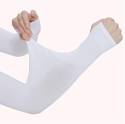 Picture of Arm Sleeves Summer Sun UV Protection Ice Cool Cycling Running Fishing Climbing Driving Arm Cover Warmers for Men Women Sun Protection Arm Sleeves Blue One Size