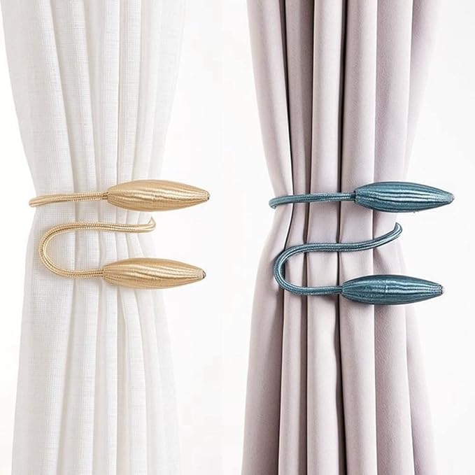 Picture of 1 Pcs Curtain Tiebacks Convenient Drape Tie Decorative Weave Rope Curtain Rings & Buckles Holder For Window Sheer Blackout Draperies - Porda Color send rendom delivery from china Grey 