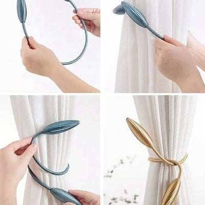 Picture of 1 Pcs Curtain Tiebacks Convenient Drape Tie Decorative Weave Rope Curtain Rings & Buckles Holder For Window Sheer Blackout Draperies - Porda Color send rendom delivery from china Grey 