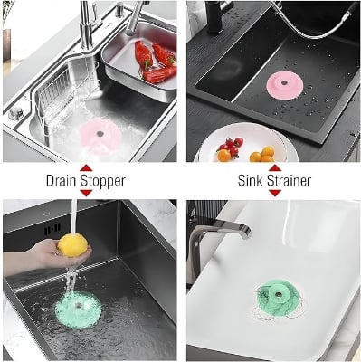 Picture of High-Quality Silicone Sink Strainer Drain Plug for Bathroom Kitchen Sinks Multicolor 
