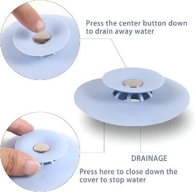 Picture of High-Quality Silicone Sink Strainer Drain Plug for Bathroom Kitchen Sinks Multicolor 