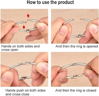 Picture of 12 Pcs Loose Leaf Binder Rings 2 cm Key Rings Book Rings for Scrapbook Album Craft Silver 