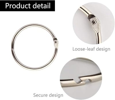 Picture of 12 Pcs Loose Leaf Binder Rings 2 cm Key Rings Book Rings for Scrapbook Album Craft Silver 