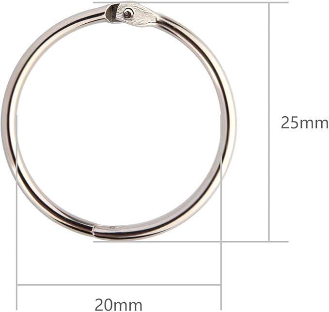Picture of 12 Pcs Loose Leaf Binder Rings 2 cm Key Rings Book Rings for Scrapbook Album Craft Silver 