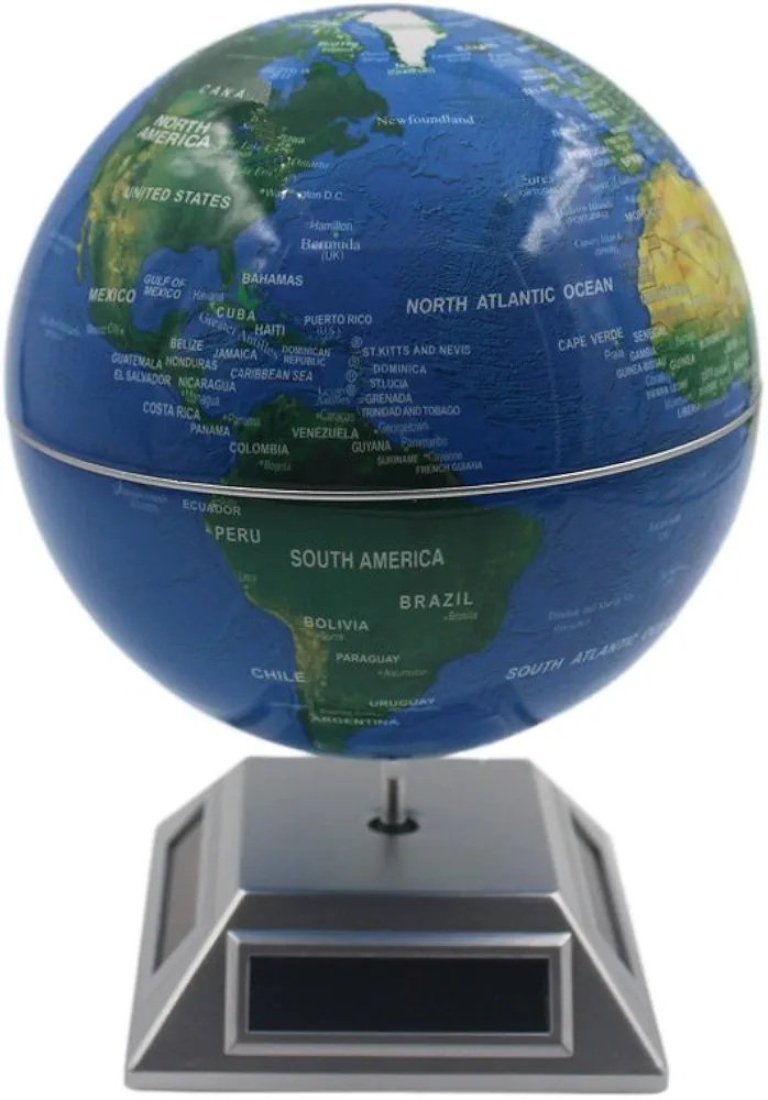 Picture of Solar Rotating Globe Educational Office Home Decor Black 