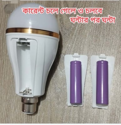 Picture of 2 Rechargeable Battery Ac Dc Light Bulb - Dim Light White 