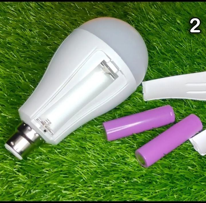 Picture of 2 Rechargeable Battery Ac Dc Light Bulb - Dim Light White 