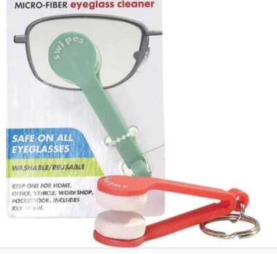 Picture of Swipes eyeglass brush eye glass cleaner pad 1 pcs Blue 
