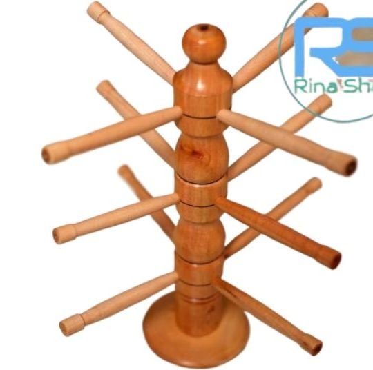 Picture of Wooden curi display rack Bengal stand for women Brown 