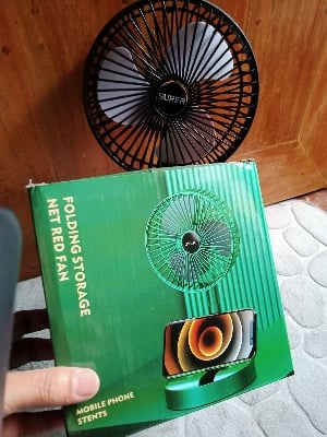 Picture of Study charge fan folding height adjustable speed fan China Rechargeable dask fan Multicolor 