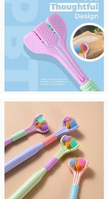 Picture of 2 pack V shaped three side toothbr upush for deep cleans teeth Multicolor 
