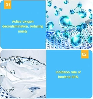 Picture of Washing Machine Powerful Clean Tablet Machine Cleaning Detergent Effervescent Tablet Laundry Machine Cleaner Accessories Blue 
