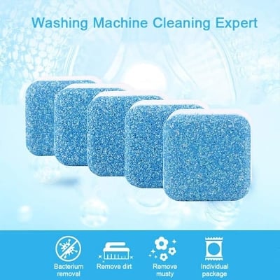 Picture of Washing Machine Powerful Clean Tablet Machine Cleaning Detergent Effervescent Tablet Laundry Machine Cleaner Accessories Blue 
