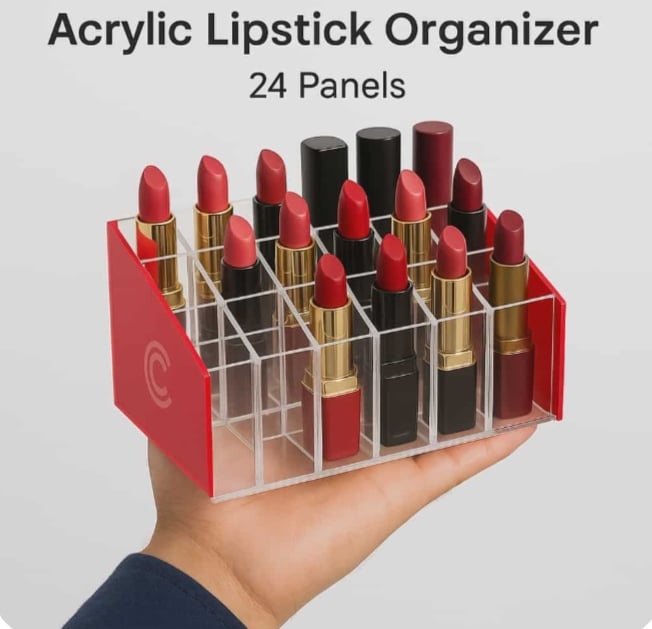 Picture of Lip Gloss Organizer 24 clear Storage case for every girl and makeup artist.  