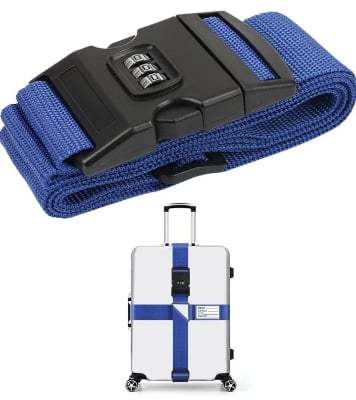 Picture of Suitcase safety belt luggage straps one size multiple colour  Luggage Straps with Lock Cross Travel Suitcase Belt, Heavy duty luggage straps Multicolor 