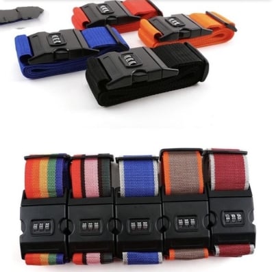 Picture of Suitcase safety belt luggage straps one size multiple colour  Luggage Straps with Lock Cross Travel Suitcase Belt, Heavy duty luggage straps Multicolor 