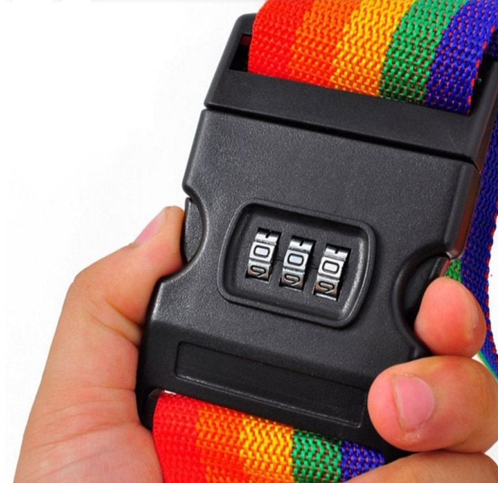 Picture of Suitcase safety belt luggage straps one size multiple colour  Luggage Straps with Lock Cross Travel Suitcase Belt, Heavy duty luggage straps Multicolor 