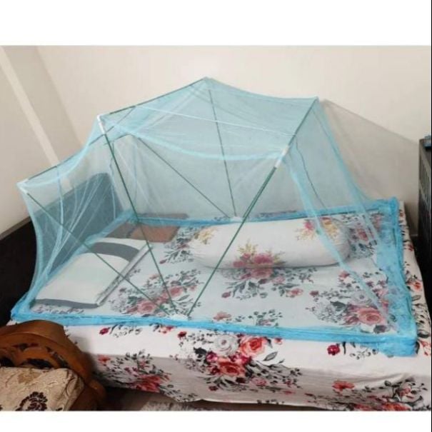 Picture of Single Bed Mosquito Net Foldable Metal Stand /Lazy adult mosquito net 3.5/6.5 fit Blue 