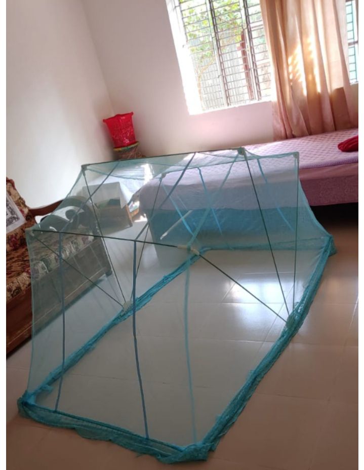 Picture of Single Bed Mosquito Net Foldable Metal Stand /Lazy adult mosquito net 3.5/6.5 fit Blue 