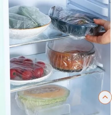 Picture of 50 Pcs Food Cover Plastic Sheets Reusable Plastic Wrap For Kitchen Cling Film Cover Household Refrigerator Food Fruit Preservation Cover Dust proof Cover Fresh keeping Kitchen Accessories  