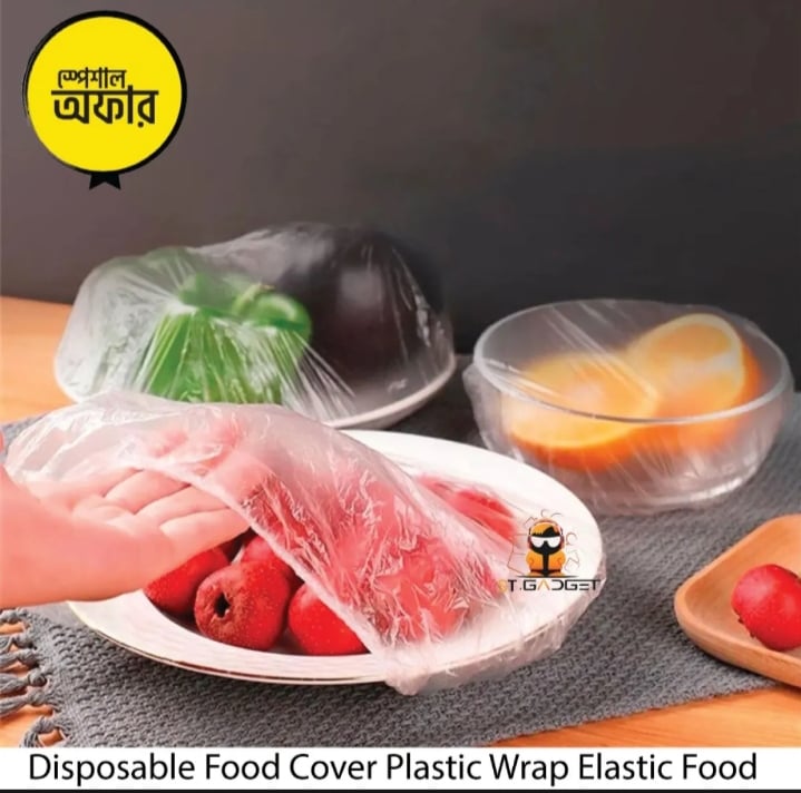 Picture of 50 Pcs Food Cover Plastic Sheets Reusable Plastic Wrap For Kitchen Cling Film Cover Household Refrigerator Food Fruit Preservation Cover Dust proof Cover Fresh keeping Kitchen Accessories  