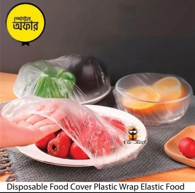 Picture of 50 Pcs Food Cover Plastic Sheets Reusable Plastic Wrap For Kitchen Cling Film Cover Household Refrigerator Food Fruit Preservation Cover Dust proof Cover Fresh keeping Kitchen Accessories  