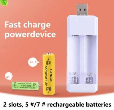 Picture of USB Pencil Battery Charger for AAA/AA Fast Smart Small Portable charger  
