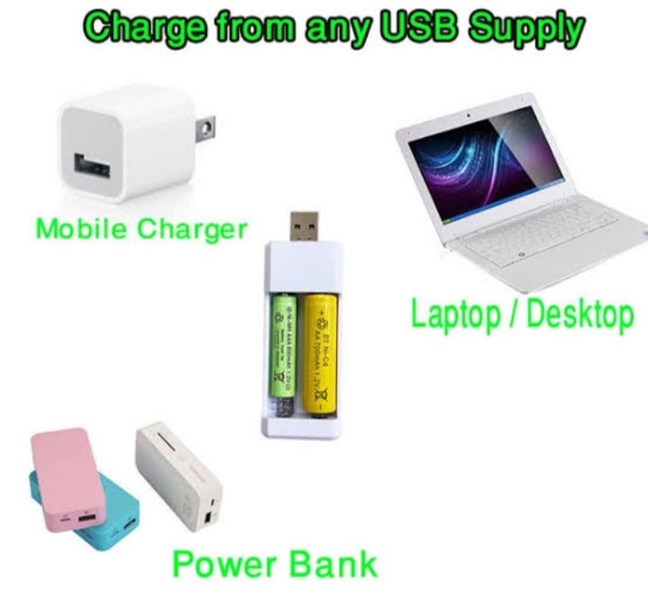 Picture of USB Pencil Battery Charger for AAA/AA Fast Smart Small Portable charger  