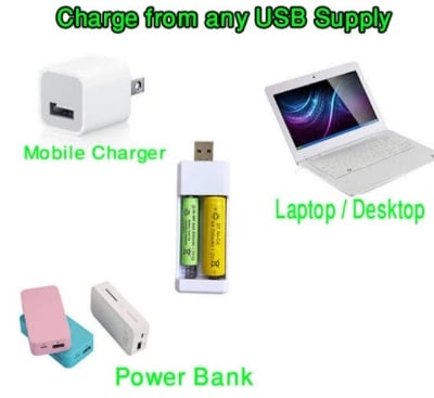Picture of USB Pencil Battery Charger for AAA/AA Fast Smart Small Portable charger  