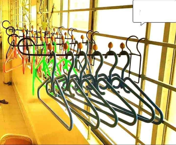 Picture of Metal Grill Cloth drying rack hanger Space saver Clothes hanger Black 