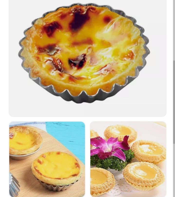 Picture of 20Pcs Egg Tart Mould,Mini Aluminum Tart Pans Egg Tarts Baking Molds for Cupcakes,Muffins,Cookies,Pies,Tart Tins,Pudding Baking Tools Silver 