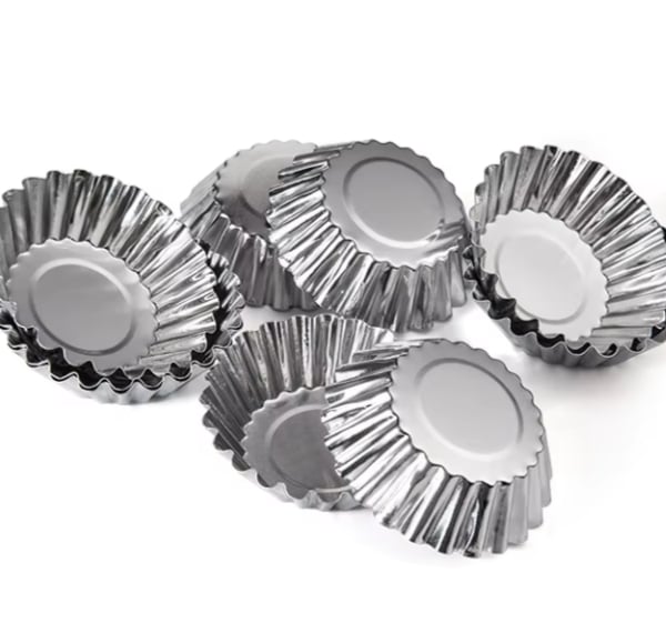 Picture of 20Pcs Egg Tart Mould,Mini Aluminum Tart Pans Egg Tarts Baking Molds for Cupcakes,Muffins,Cookies,Pies,Tart Tins,Pudding Baking Tools Silver 