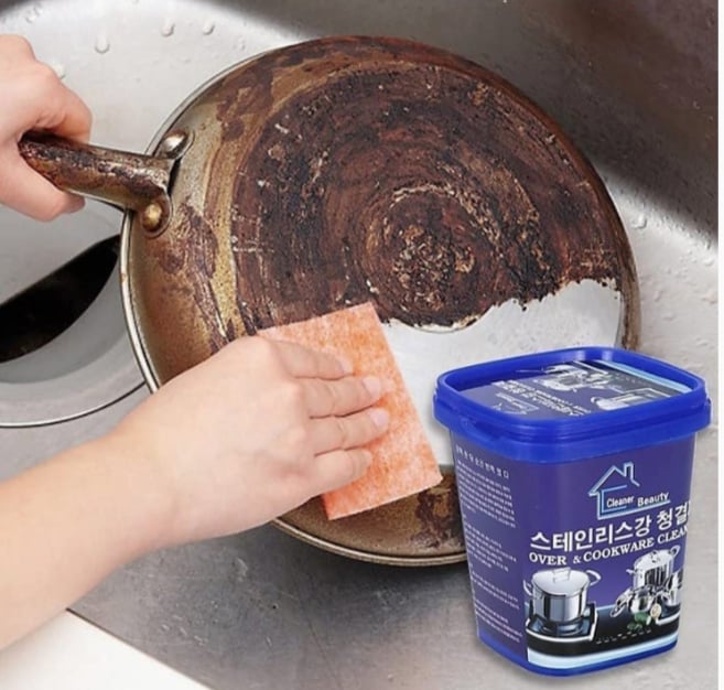 Picture of Oven & Cookware Cleaner Stainless Steel Cleaning Paste Remove Stains from Pots Pans Multi-Purpose Cleaner & Polish Removes Household Cleaner  