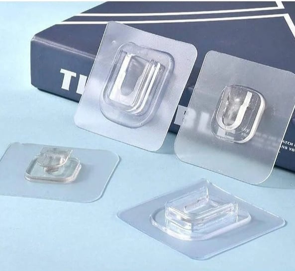 Picture of 5 Pair Self Adhesive Double Layer Wall Hooks, No Drill/Nail Double Sided Adhesive Wall  
