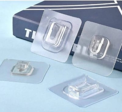 Picture of 5 Pair Self Adhesive Double Layer Wall Hooks, No Drill/Nail Double Sided Adhesive Wall  