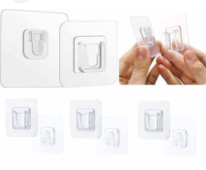 Picture of 5 Pair Self Adhesive Double Layer Wall Hooks, No Drill/Nail Double Sided Adhesive Wall  