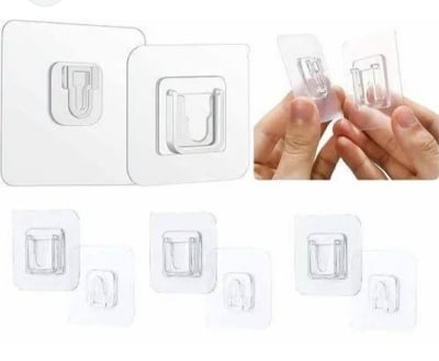 Picture of 5 Pair Self Adhesive Double Layer Wall Hooks, No Drill/Nail Double Sided Adhesive Wall  