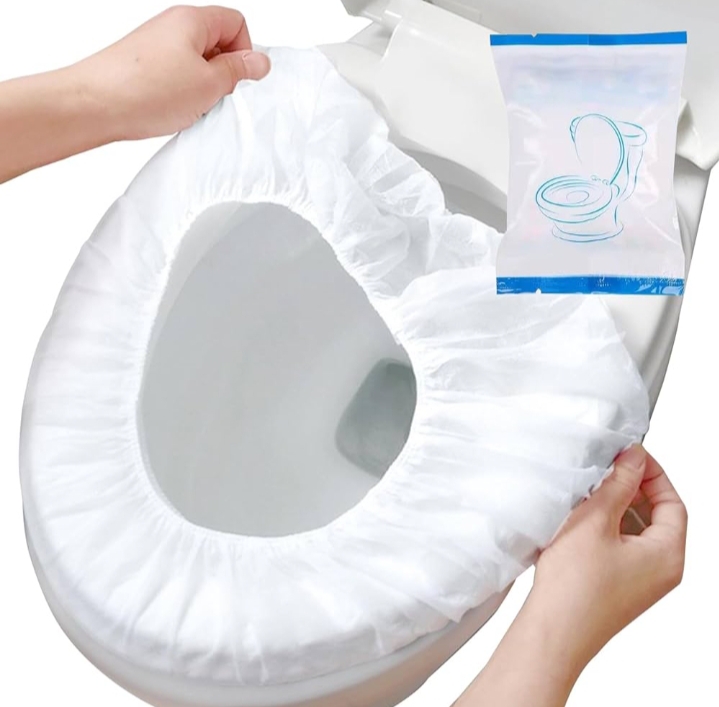 Picture of Toilet Seat Cover 2 Pcs Waterproof Portable Toilet Mat For Kids Baby Pregnant Mom Travel Disposable Toilet Seat Covers for Adults Kids Potty Training White 