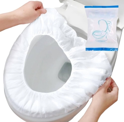 Picture of Toilet Seat Cover 2 Pcs Waterproof Portable Toilet Mat For Kids Baby Pregnant Mom Travel Disposable Toilet Seat Covers for Adults Kids Potty Training White 