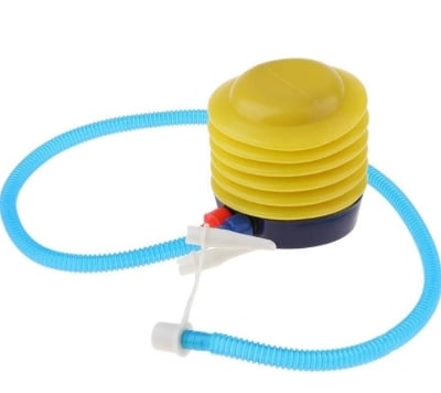 Picture of High performance foot air pump quick-fill inflator balloon bath tub air pump portable lightweight Yellow 